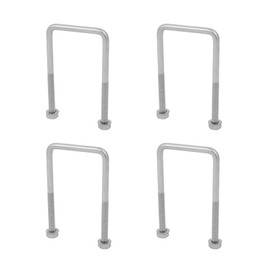 QUARKZMAN M6 x 45 x 85 mm Square U Bolts x 4 Sets 304 Stainless Steel U Bolts for Axle and Trailer Blades and Pipes Silver