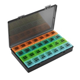 Eyeleaf Monthly Pill Box Organiser,4 Week 28 Day Large Pill Box Organiser,Pill Boxes,Pill Organiser with Dust-Proof Case for Vitamins/Fish Oils/Pill (Multicolor)