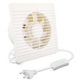 MEKOTRIN Exhaust Fan, 8 Inch Window Wall Mount Vent Fan With Switch for Kitchen Bathroom Garage Efficient Ventilation(White, 80W)