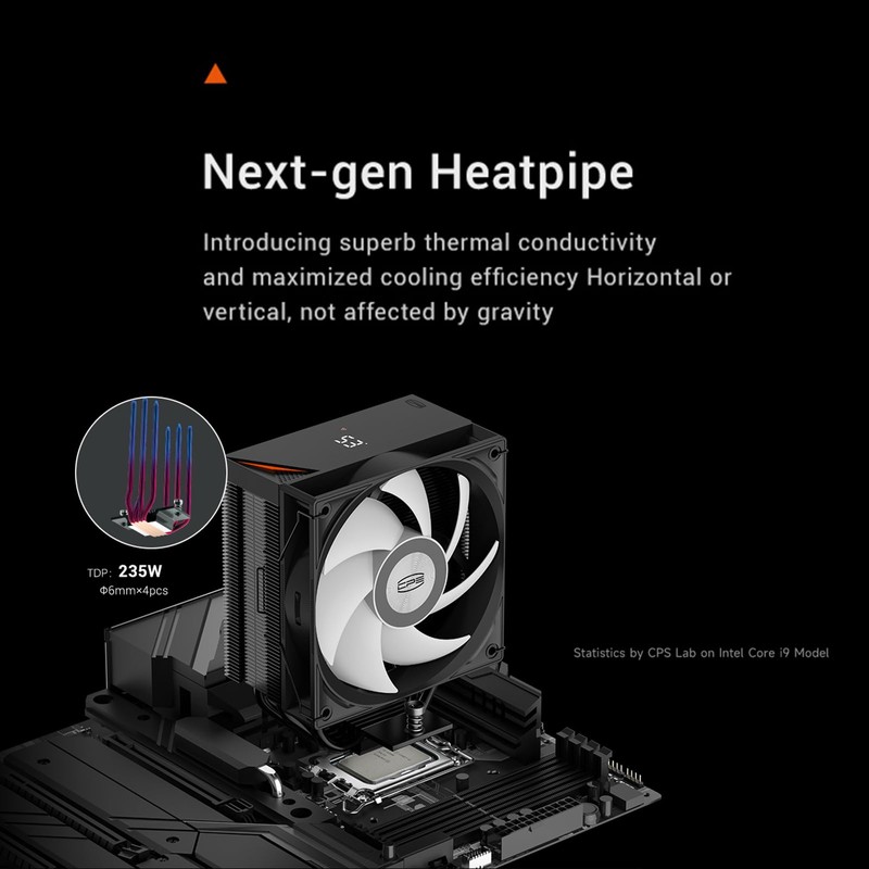 PCCOOLER CPU Air Cooler with Digital Display, ARGB Version, 4