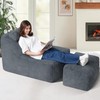 HABUTWAY Giant Bean Bag Chairs for Adults with Ottoman&Storage Pocket,