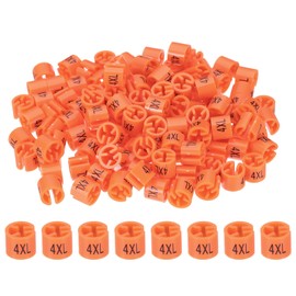 PATIKIL 120 Pcs Clothes Hanger Markers, 4XL Size Tags Fit 3mm Rod Garment Size Hanger Clips Color Coding Label for Clothing Hangers, Coral