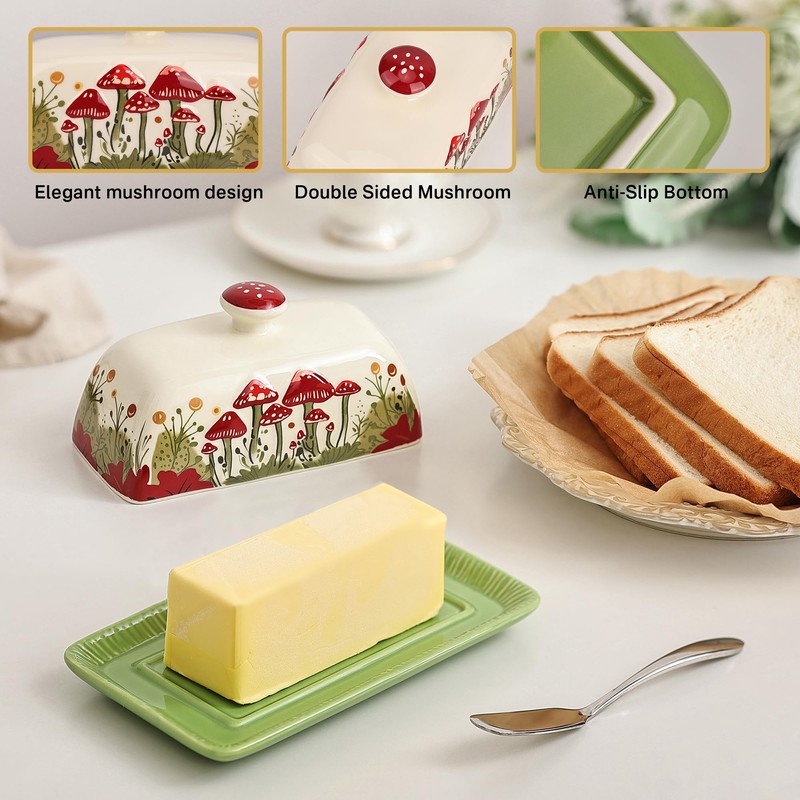 Fungi Fun Mushroom Butter Dish With Lid – Cute Cottagecore