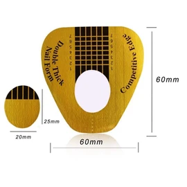 MH Nail Form Acrylic Art Gel Extension Guide File Manicure Tool Stickers (100 Nail Forms, Gold)