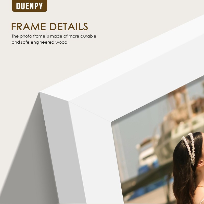 DUENPY 4 Folding 4x6 Picture Frame Horizontal Engineered Wood Accordion
