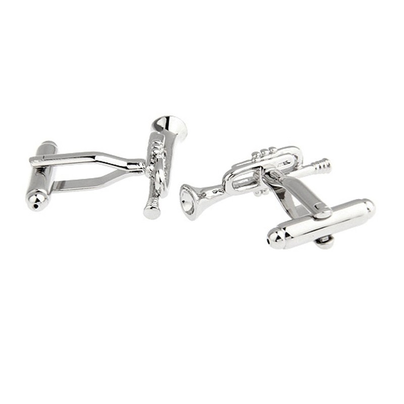CIFIDET Silver Trumpet Cuff Links Fashion Men Shirt Cufflinks With