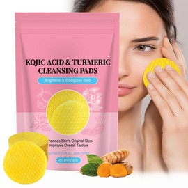 Turmeric Kojic Acid Pads - Kojic Acid and Turmeric Pads for Even Skin Tone - Infused Exfoliating Face Pads - Turmeric Cleansing Pads for Face Glowing - Balance Skin Oil and Soothes Skin - 60 Pads