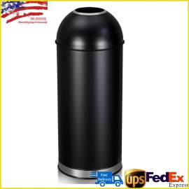 65L/17 Gallon Heavy Duty Tall Commercial Trash Can Brushed Stainless Steel USA
