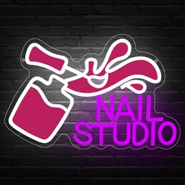 Nails Neon Signs for Wall Decor,Nail Studio Neon Sign for Business Store Art Wall,Beauty Room,Salon,BedRoom,Nail tech Decor Gifts