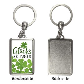 speecheese Clover Keyring with Saying Lucky Charm Lucky Charm Lucky Clover Hope Health Recovery Leaves Good, multicoloured