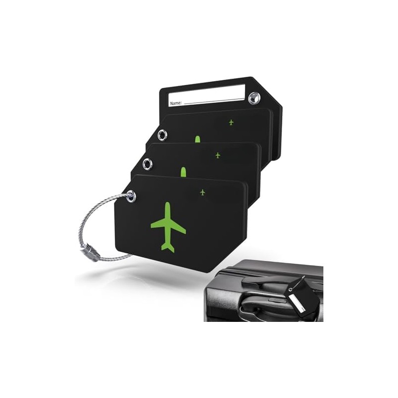 Timotech Set de 4 Etiquetas de Silicona para Equipaje, Etiquetas