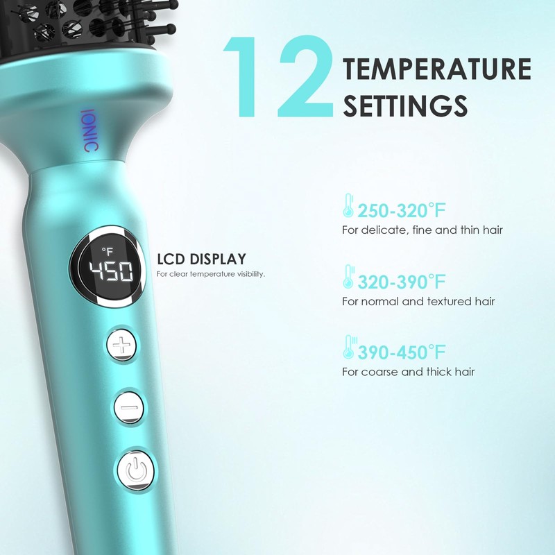 BANGMENG 1 3/4 Inch Thermal Brush Negative Ion Heated Round