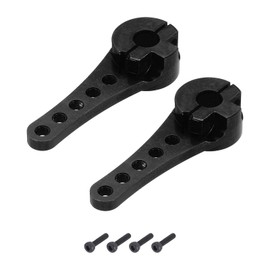 MECCANIXITY 2 Pcs Aluminum Servo Horn Long 25T Steering Arm 46mm Length Black Suitable for DIY RC Car/Boat/AirplanesBoat Model Accessories with M2.5 Screws