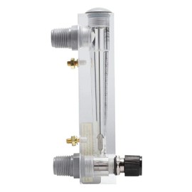 LZM-15T Adjustable Panel Type Water Flow Meter with Control Valve, 10-100 L/H (1/2 Inch Male Thread, 1/4 Inch Female Thread)