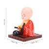 Tyenaza Little Monk Figurine Solar Toys, Chinese Little Buddha Monk