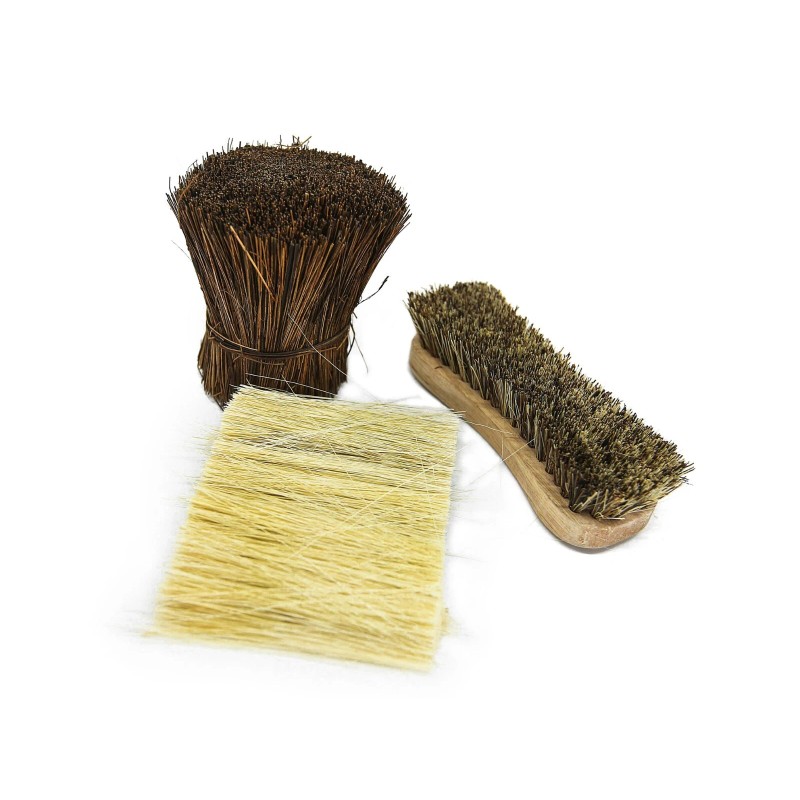 Naturolic All-Natural Wooden Scrub Brush Set | Palmyra Bristle Brush