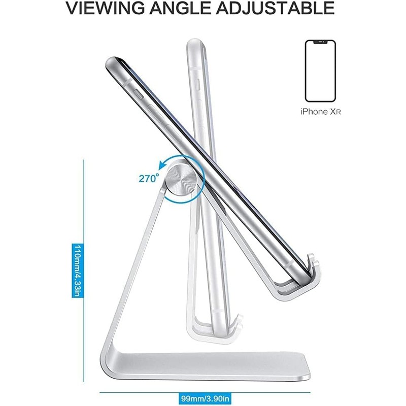 Soporte ajustable para teléfono celular, OMOTON de aluminio para escritorio