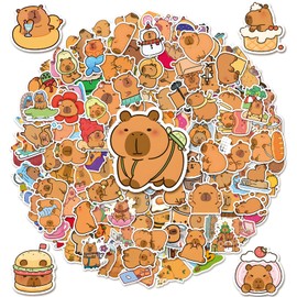 Capybara Stickers, 200pcs Cute Vinyl Stickers Laptop Water Bottle Stickers for Kids Waterproof Animals Decals Stickers for Adults Teens Kids Classroom Prizes
