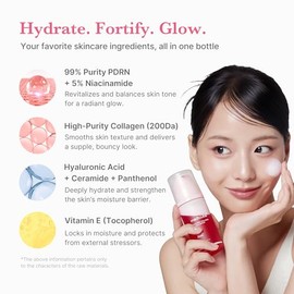 medicube PDRN Pink Collagen Bubble Serum | Bubble-to-Glow Firming Serum with 99% Purity PDRN & Low-Molecular Collagen | Lightweight, Fast-Absorbing Bu