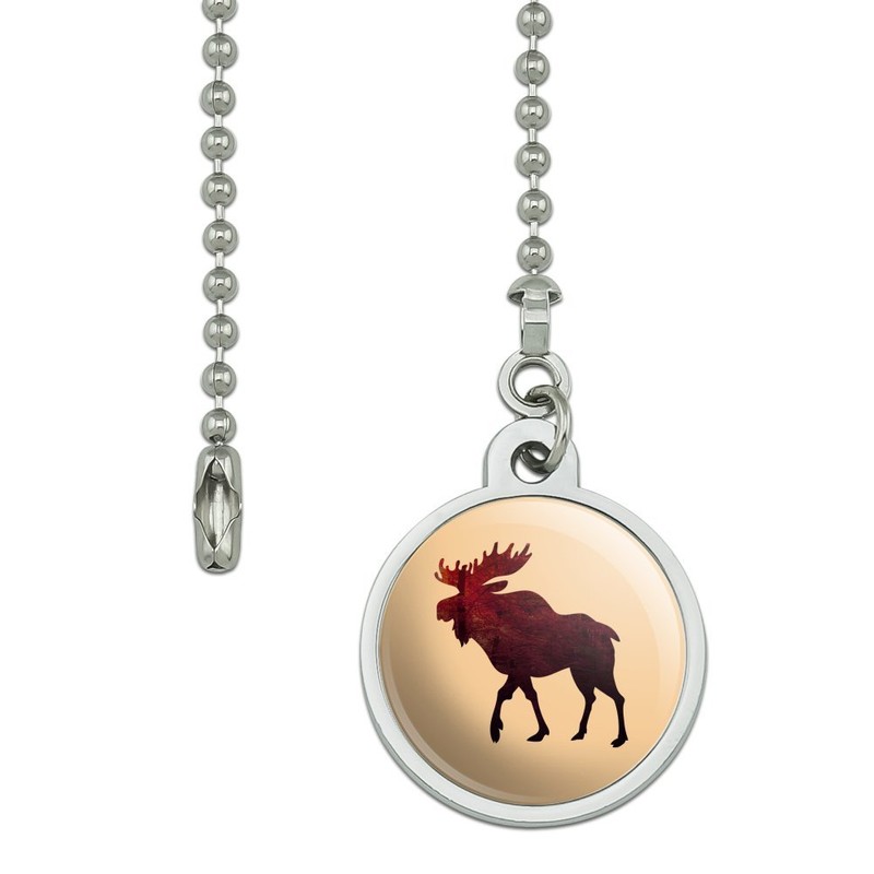 GRAPHICS & MORE Moose Red Forest Ceiling Fan and Light