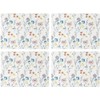Sets of 4 Pressed Flowers Placemat Set, Floral Cork Backed