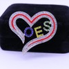Greek Order Eastern Star Pin Social Members Heart OES Brooch