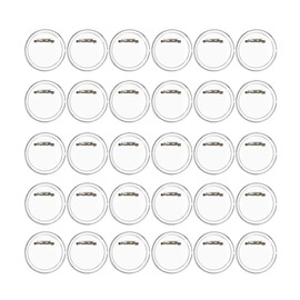 50Pcs Badge Making Kit for Kids, 3.8cm Clear Button Craft Badges Make Your Own Badges Button Badge Acrylic Button Pin Badges for DIY Craft Activities Decoration and Kids Party Bag Fillers