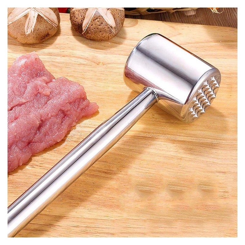 Meat Hammer, Meat Gratula, Round, Safe, Rustproof, Stainless Steel, Double-Sided