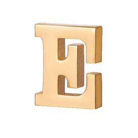 vmcoatdu A-Z Initial Pins 26 Letters E Pins 18K Gold Plated and Silver Tone Metal Brooch Breastpin Badge (E Gold Plated)