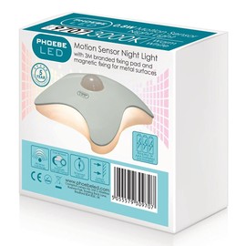 Phoebe LED Night Light Sensor 3000K Warm White Day-Night Auto Bathroom Hallway Bedroom