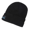 LED Beanie Hat with Headphones Wireless Black Musical Knitted Cap