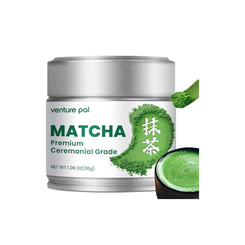 Venture Pal Ceremonial Grade Matcha Powder - Pure & Vegan