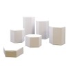 6 Piece Deluxe Hexagon Shaped White Leatherette Display Risers Set