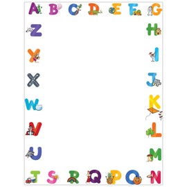 Alphabet Border Stationery - 8.5 x 11-60 Letterhead Sheets - Border Letterhead (Letters)