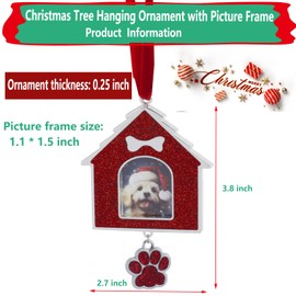 2024 Christmas Ornaments, Metal Christmas Hanging Ornaments for Tree, Christmas Tree Decorations, Hanging Decoration for Christmas, Pet Christmas Ornament Keepsake, (Pet House)