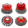 Wire Cup Brush Set Packaged with 4 Different Wire Wheel