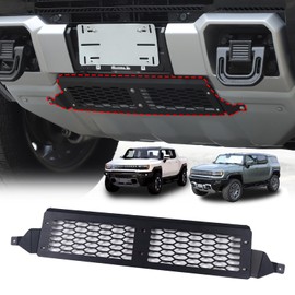 Front Bumper Grille for Hummer EV Accessories Front Center Bumper Lower Grille Cover Compatible with Hummer EV 2024 2025 Aluminum Carbon Steel Front Lower Bumper Cover (Aluminum Alloy Style)