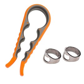 Amasawa Lid Opener, Bottle Opener Ring, Multi Function Can Opener, Bottle Opener, Kitchen Aid with Non-Slip Handle for Seniors, Arthritis, Women (Orange, Silver)