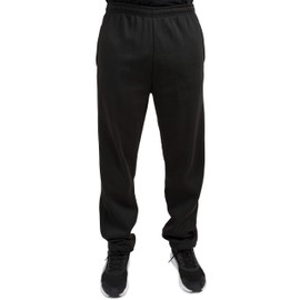 VIBES Men's Fleece Sweatpants Elastic Waistband & Bottom Relax Fit Size Large Black