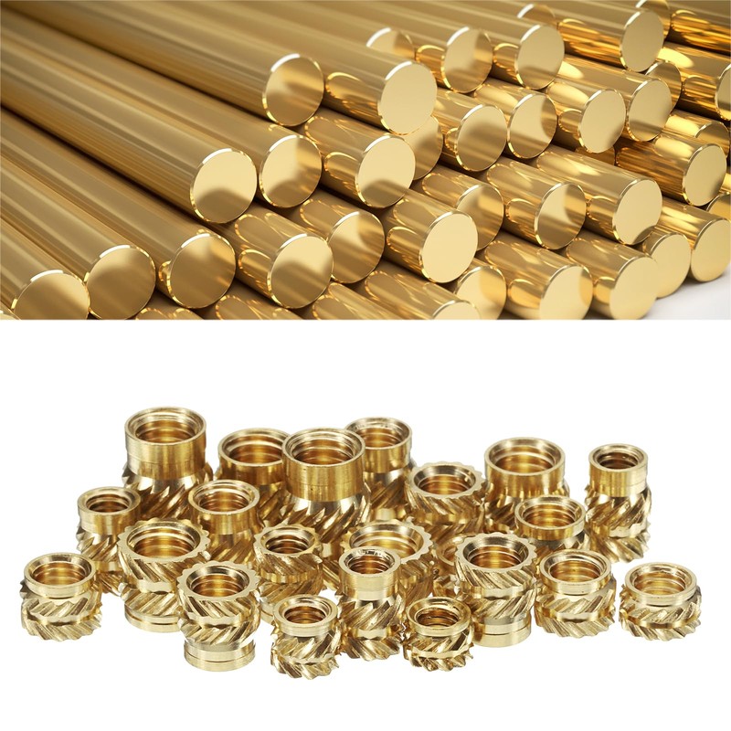 sourcing map 100pcs M4 Threaded Inserts Brass Heat Set Insert