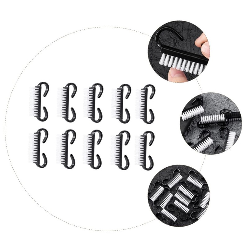 Healeved Small Nail Art Brush Set 10pcs Plastic Nail Scrub