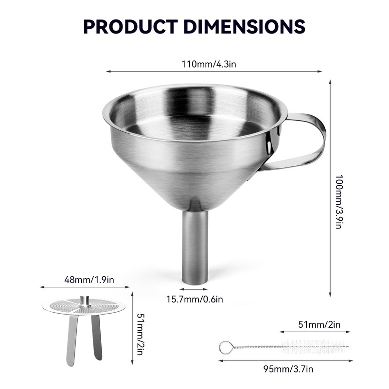ELEGOO 3D Stainless Steel Funnel, Resin Metal Funnel Filter Cup