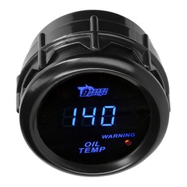 LKRXW Car Oil Temperature Gauge 12V Auto Oil Temp Gauge Meter Celsius 2" 52mm Digital Blue Light Temp Instruments 40to 150 Celsius with Sensor