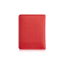 Josephine Osthoff ID Case ID Card Holder Portrait Format Leather Women's ID Bag Men's Passport Cover RFID Protection without Coin Compartment (950), cherry, ID holder