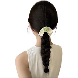 Bow Hair pins with handmade flower Clip Hair Clips for Women Graceful and gentle hair Accessories (Apricot, One size)
