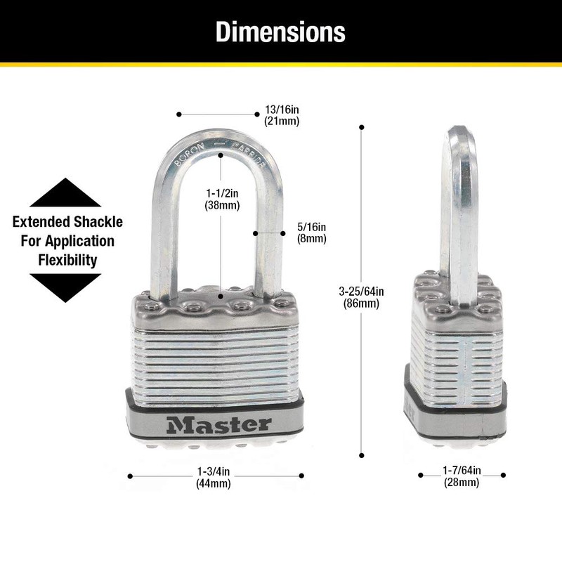 Master Lock Silver Magnum Outdoor Padlock with Key, Keyed Alike