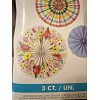 Unique Set of 3 Hanging Paper Fans Summer Pastel Floral