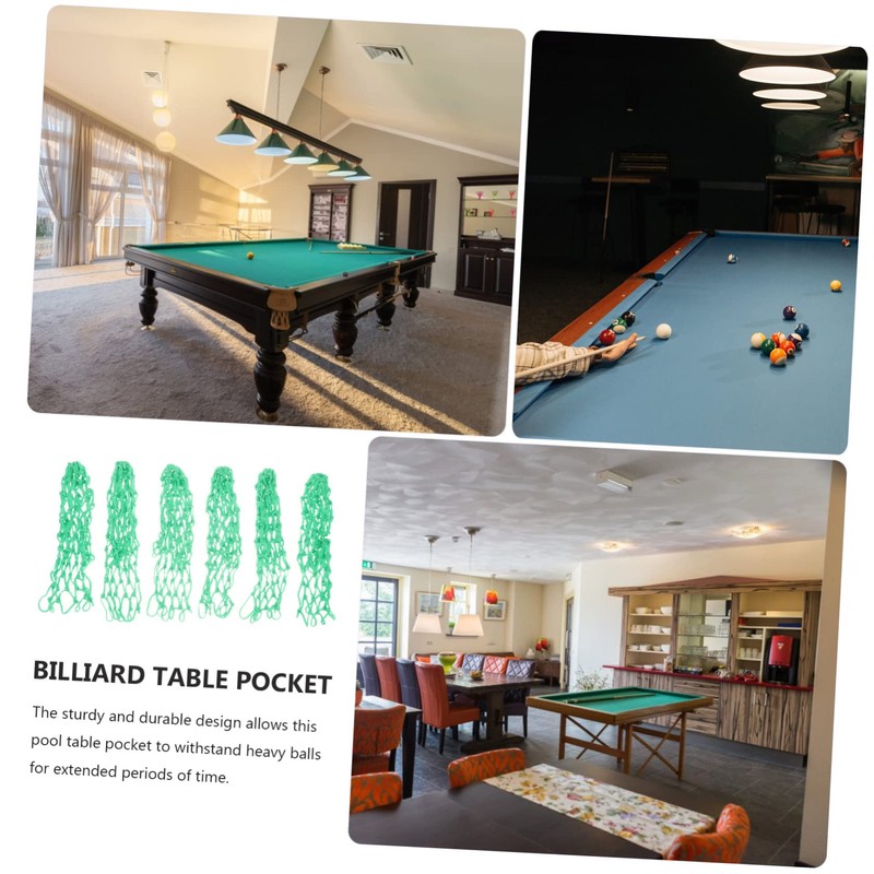 WHAMVOX 6pcs Pool Table Pockets Replacement Billiard Net Bags Cotton