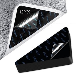 12 pieces carpet tape, carpet grippers for hardwood floors and tiles, keep area carpet flat, reusable, washable tape, large pad gripper, non-slip wash