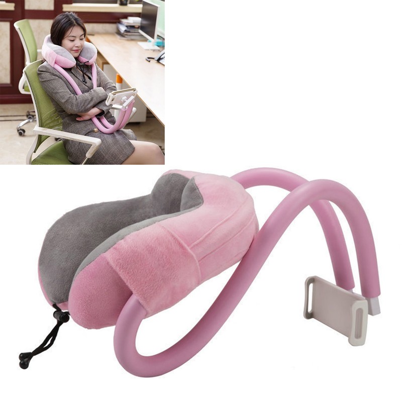 Neck Pillow Phone Holder U Shaped Pillow with Lazy Phone